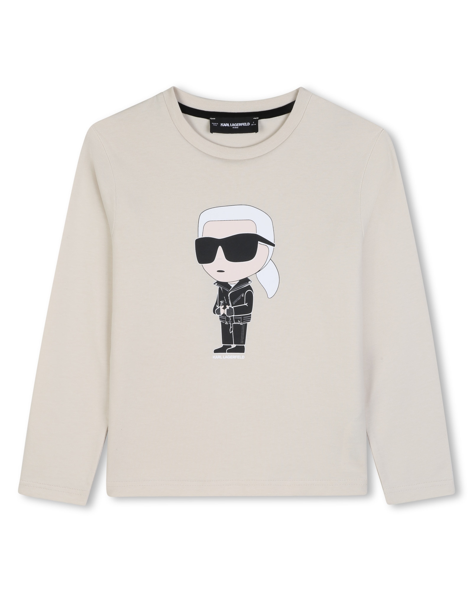 Imagen 1 de Camiseta de niño de manga larga con estampado grande - Karl Lagerfeld Kids - Crema Crema