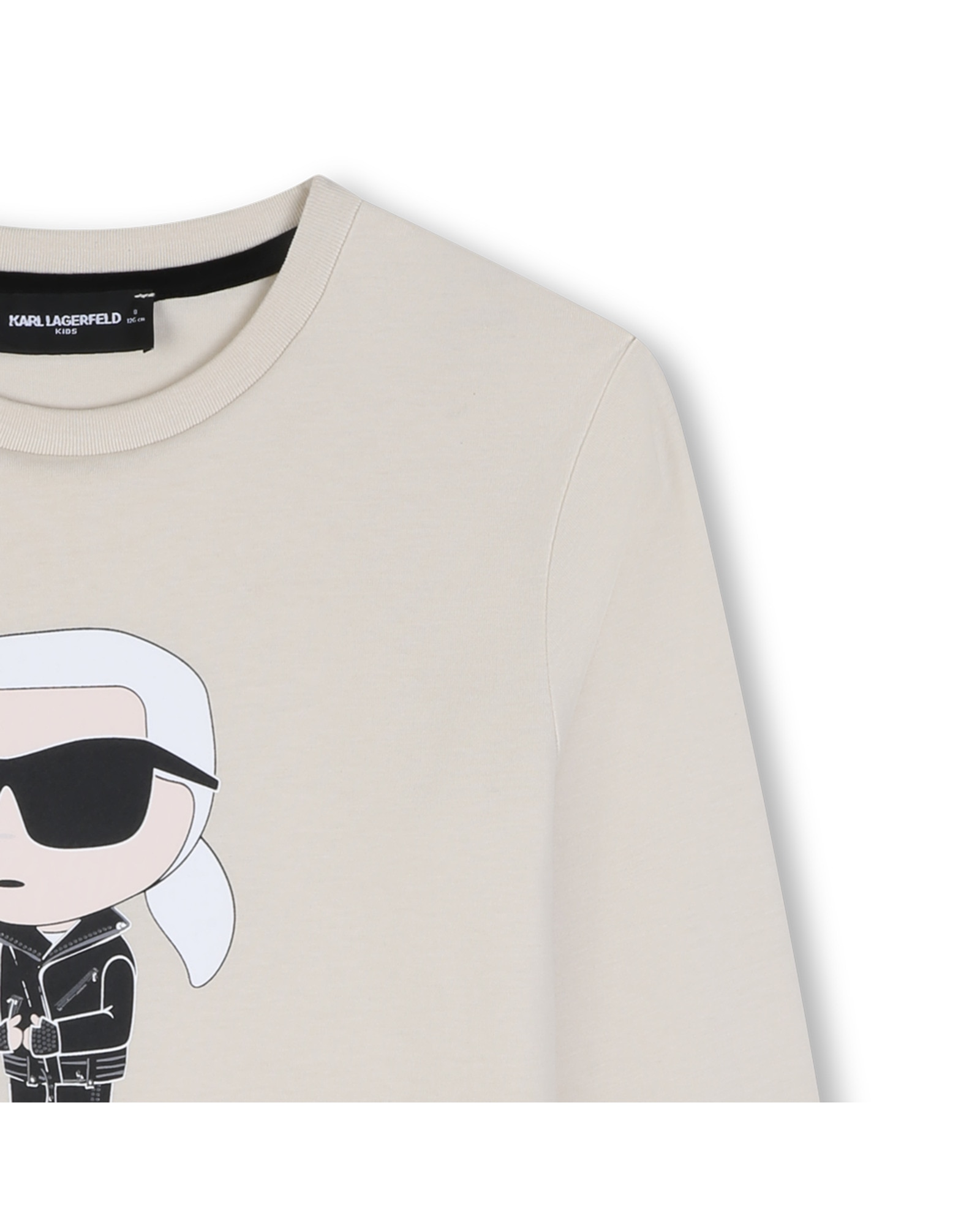 Imagen 2 de Camiseta de niño de manga larga con estampado grande - Karl Lagerfeld Kids - Crema Crema