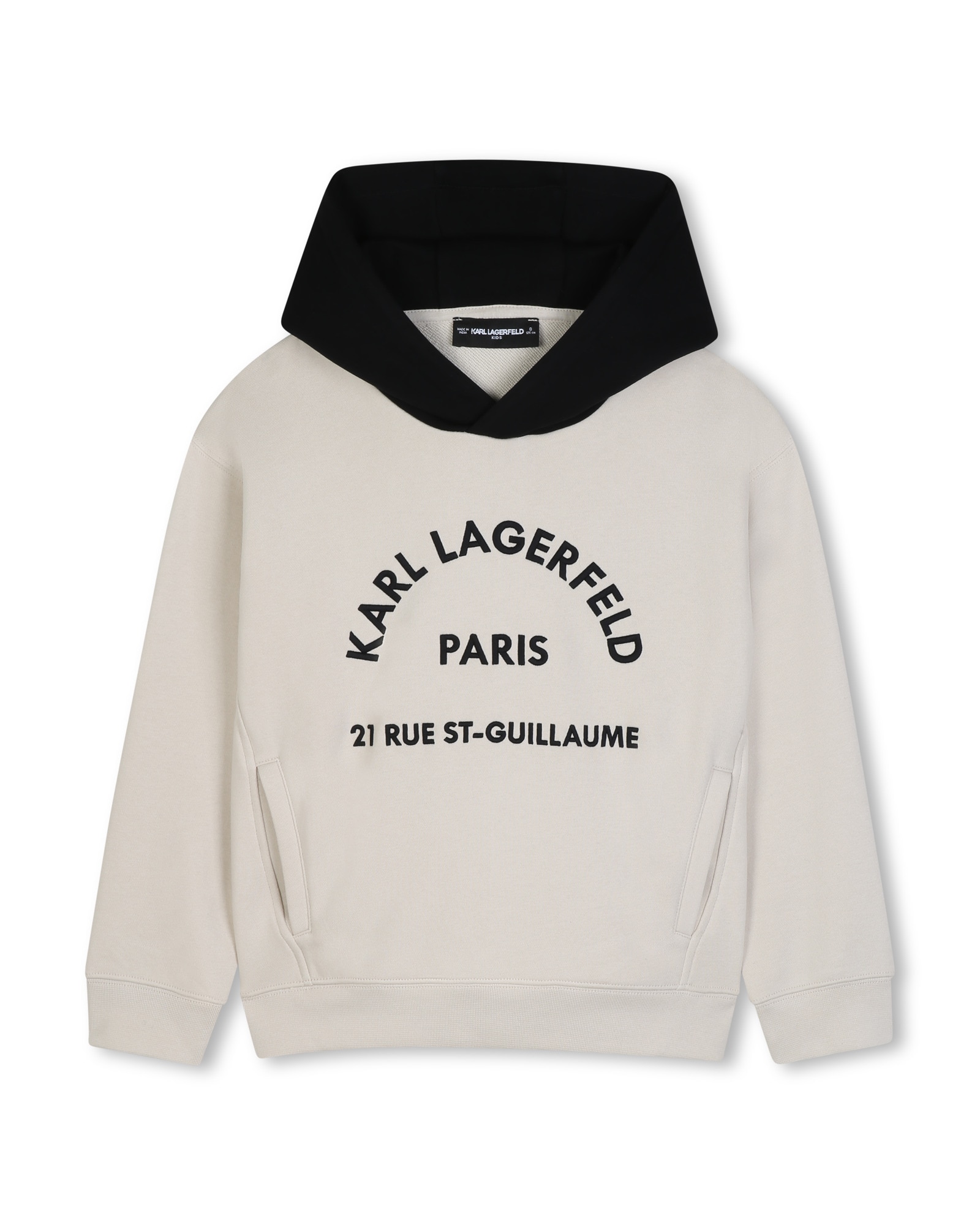 Imagen 1 de Sudadera con capucha de niño con estampado grande Negro
