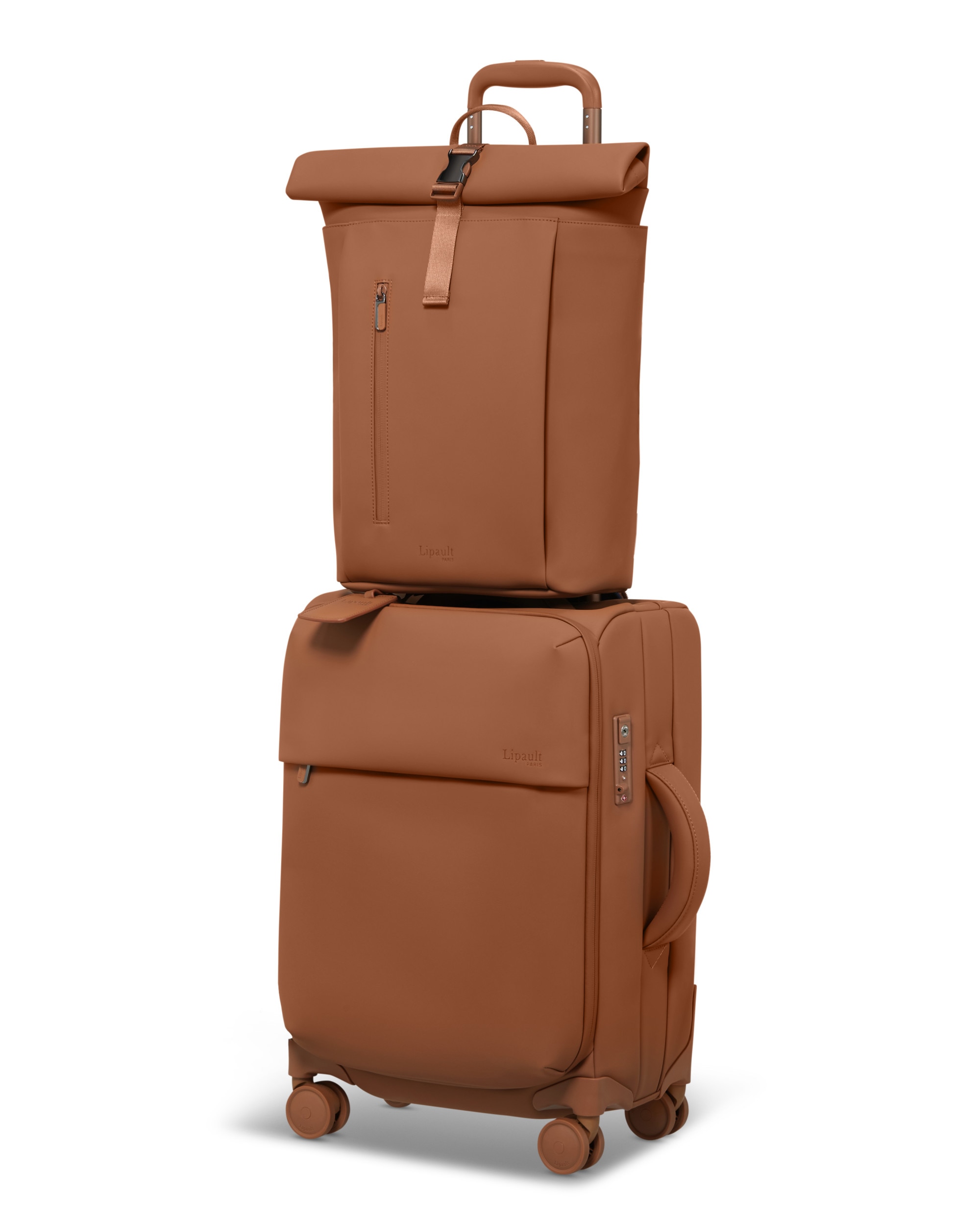 Mochila rolltop Lost in Berlin blanda con capacidad de 19 litros - Lipault - Marrón claro Marrón claro-6
