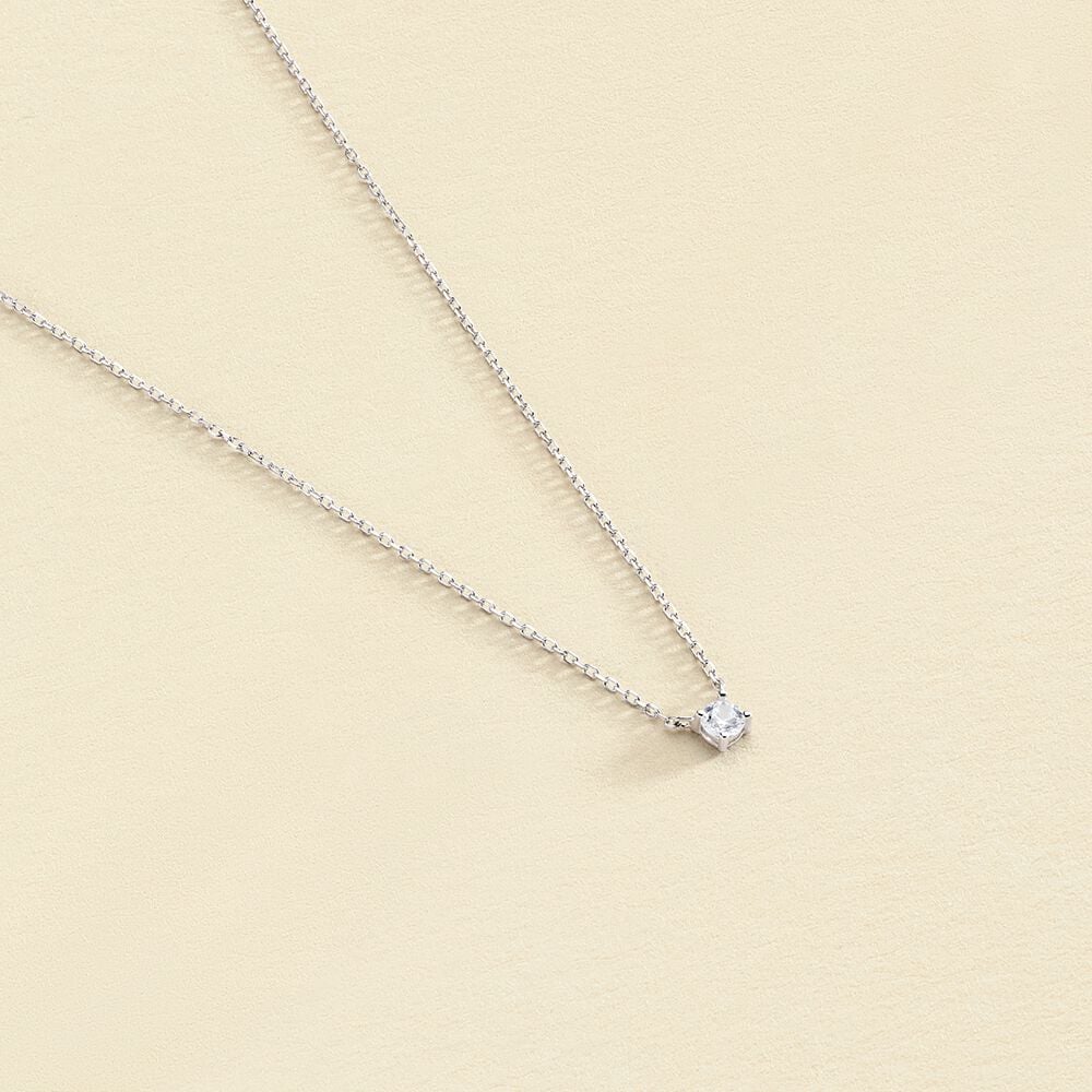 Collar corto Solitari cristal plateado - Agatha Paris - Plata Plata-4