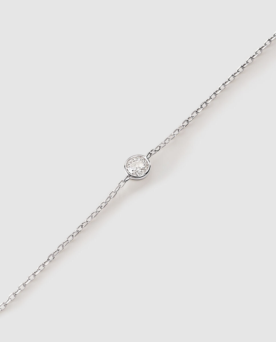 Pulsera de cadena brillant - Agatha Paris - cristal / plateado - Blanco Blanco-1