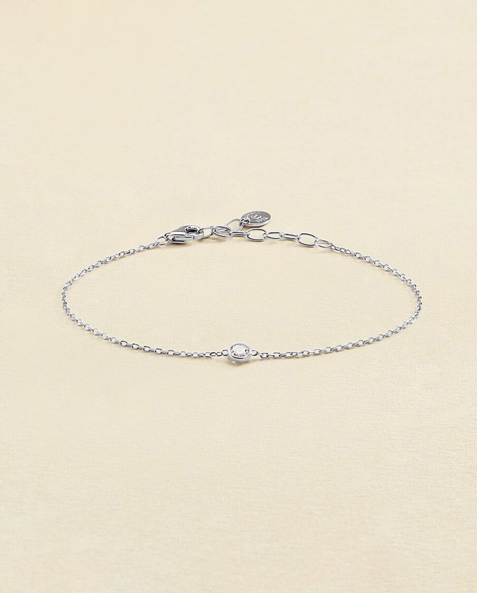 Pulsera de cadena brillant - Agatha Paris - cristal / plateado - Blanco Blanco-2
