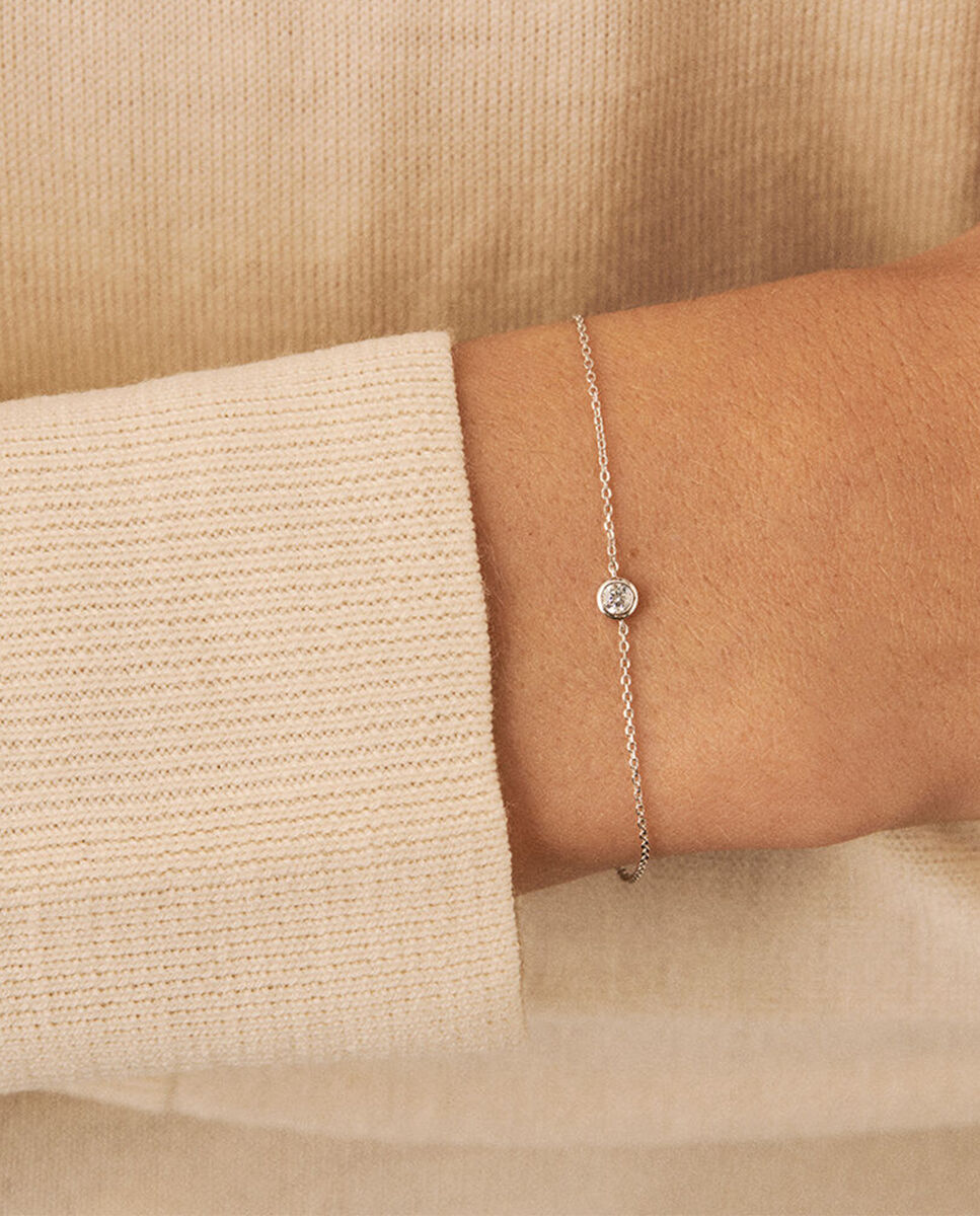 Pulsera de cadena brillant - Agatha Paris - cristal / plateado - Blanco Blanco-3
