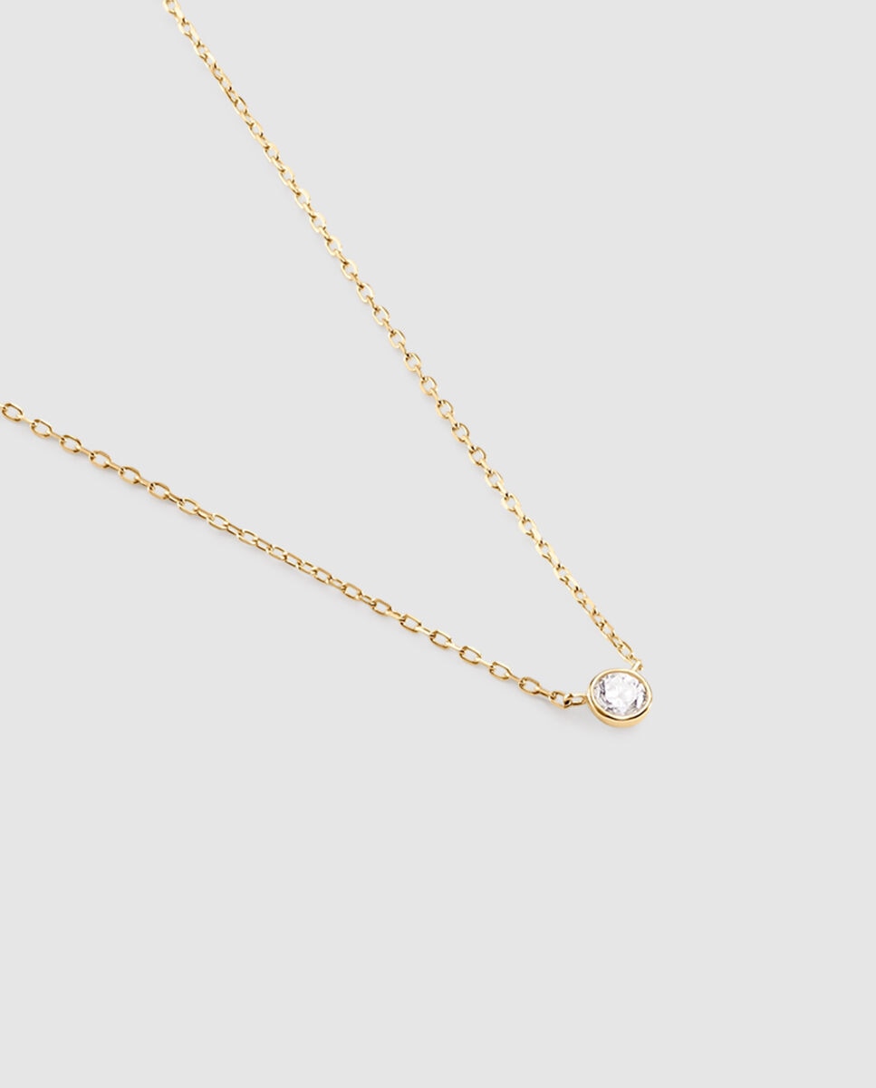 Cadena con colgante corto brillant - Agatha Paris - cristal dorado - Blanco Blanco-1