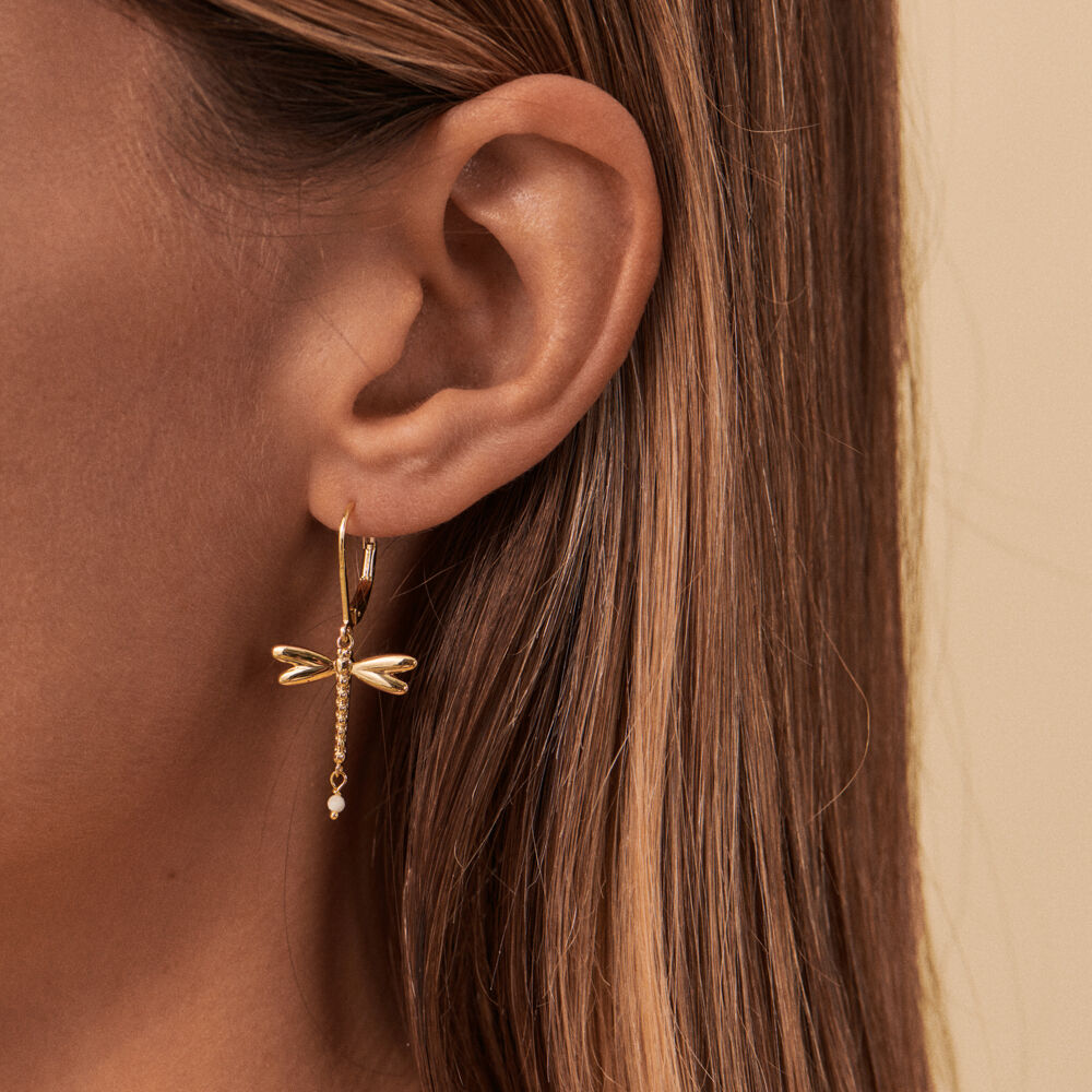 Imagen 3 de Pendientes libelula y moonstone Fly - Agatha Paris - Oro Oro