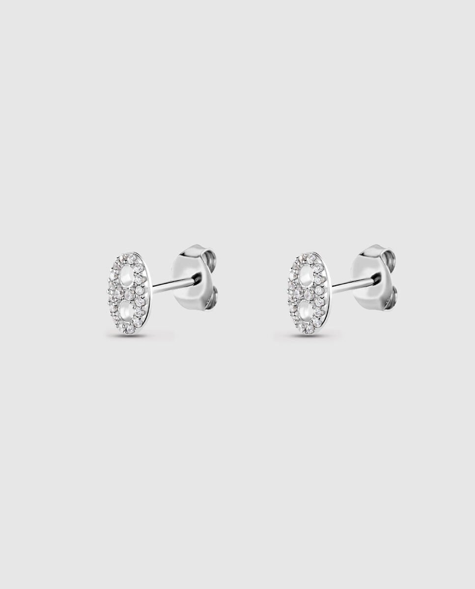 Imagen 1 de Pendientes cortos etreinte cristal plateado Liens - Agatha Paris - Plata Plata