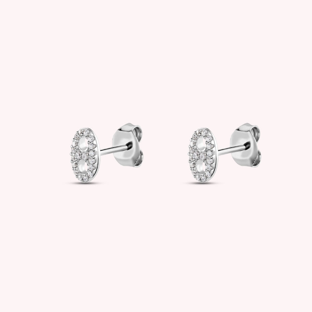 Imagen 2 de Pendientes cortos etreinte cristal plateado Liens - Agatha Paris - Plata Plata