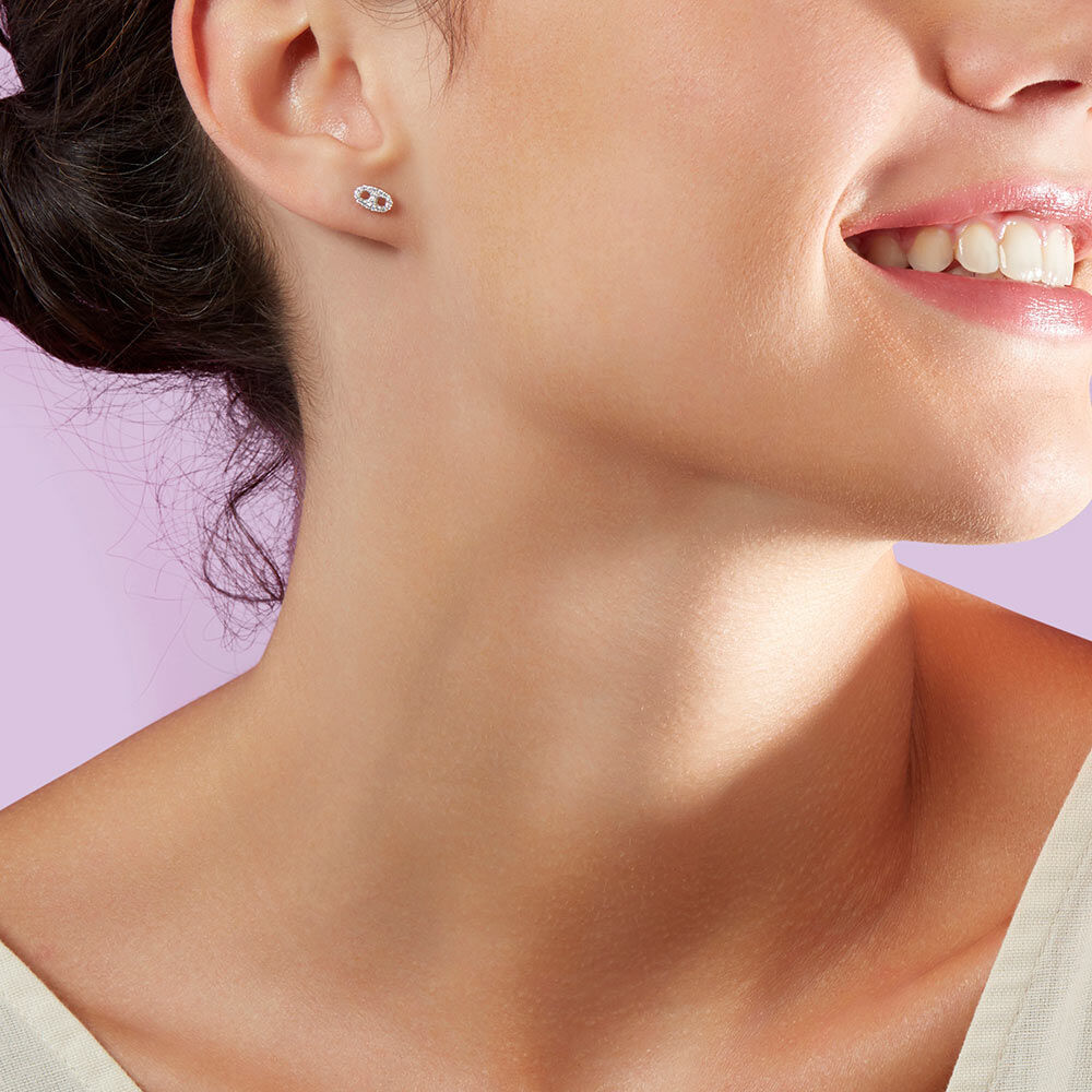 Imagen 3 de Pendientes cortos etreinte cristal plateado Liens - Agatha Paris - Plata Plata