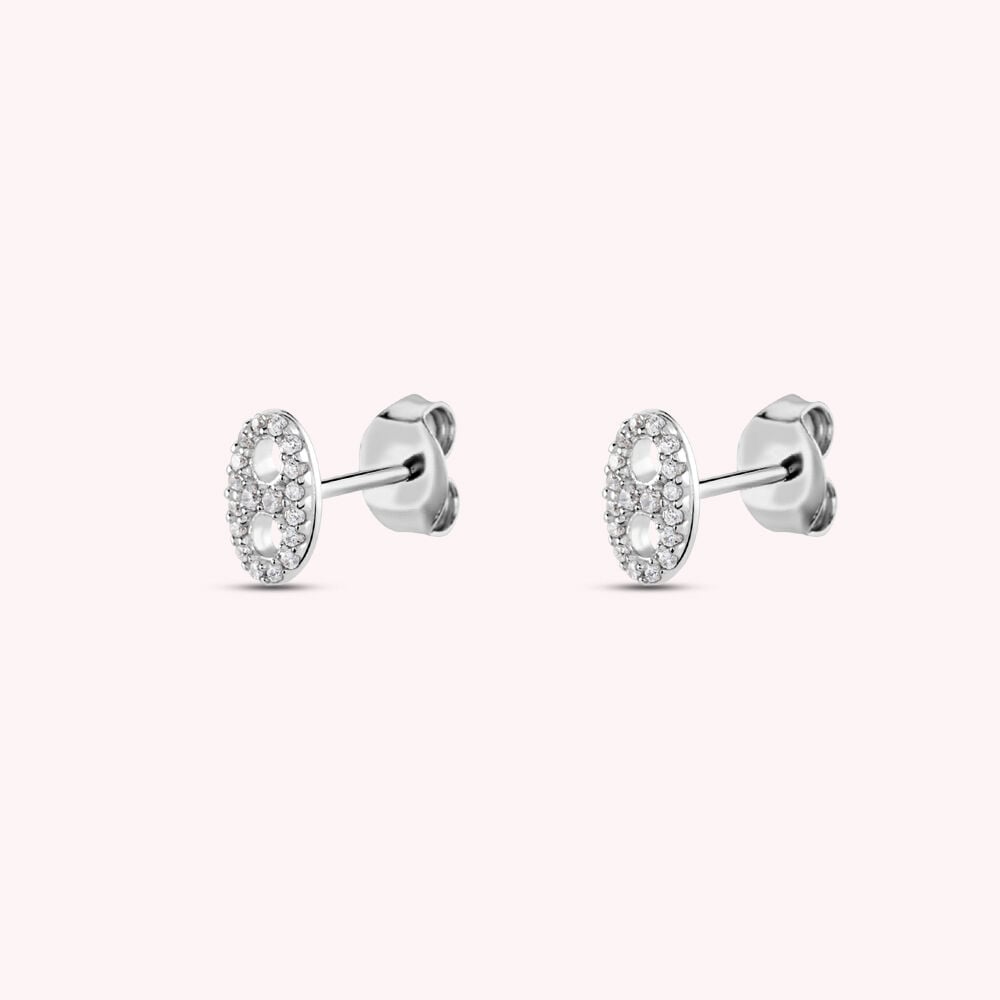 Imagen 4 de Pendientes cortos etreinte cristal plateado Liens - Agatha Paris - Plata Plata