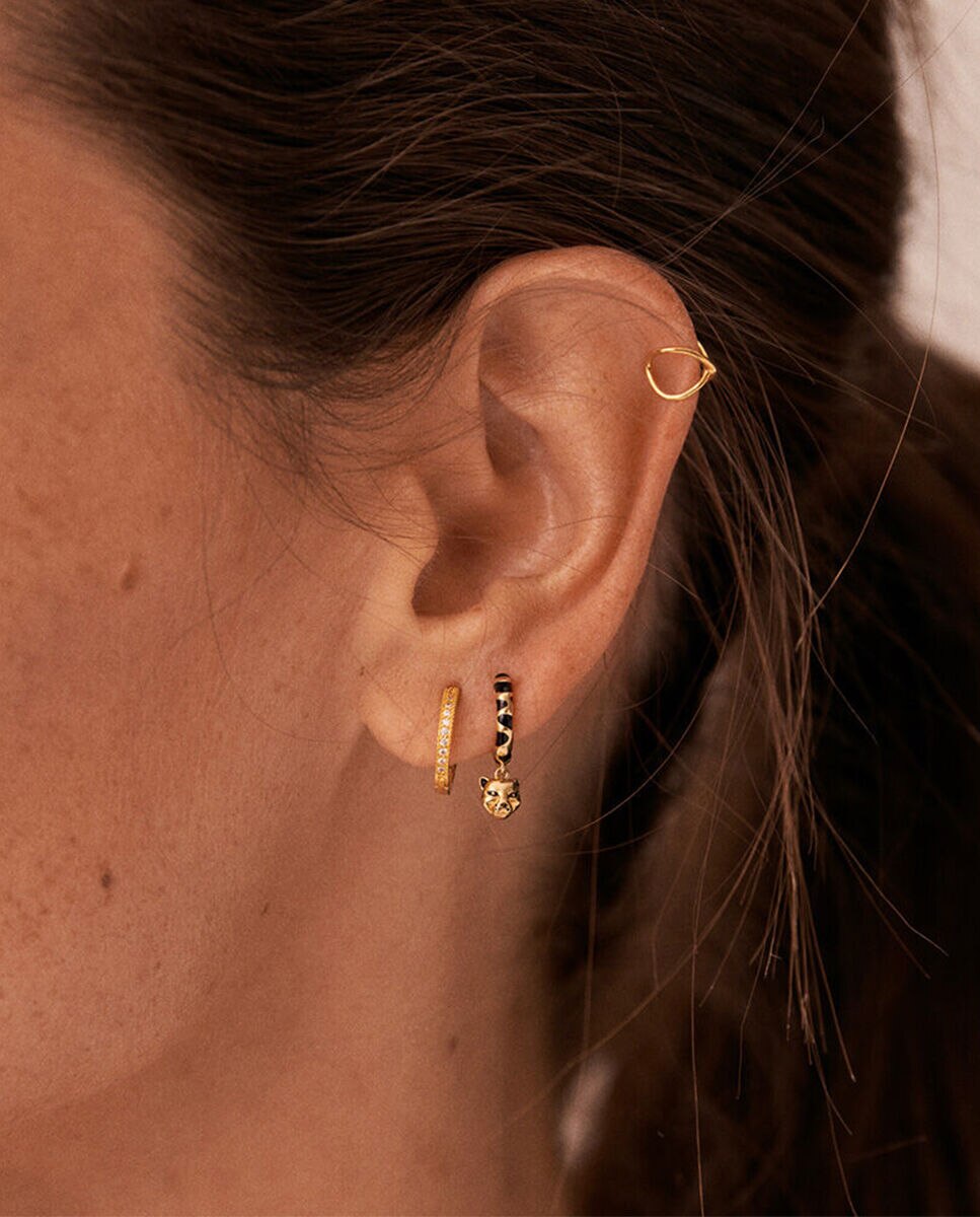 Imagen 3 de Piercing criolla leopard - Agatha Paris - negro / oro mix match - Negro Negro