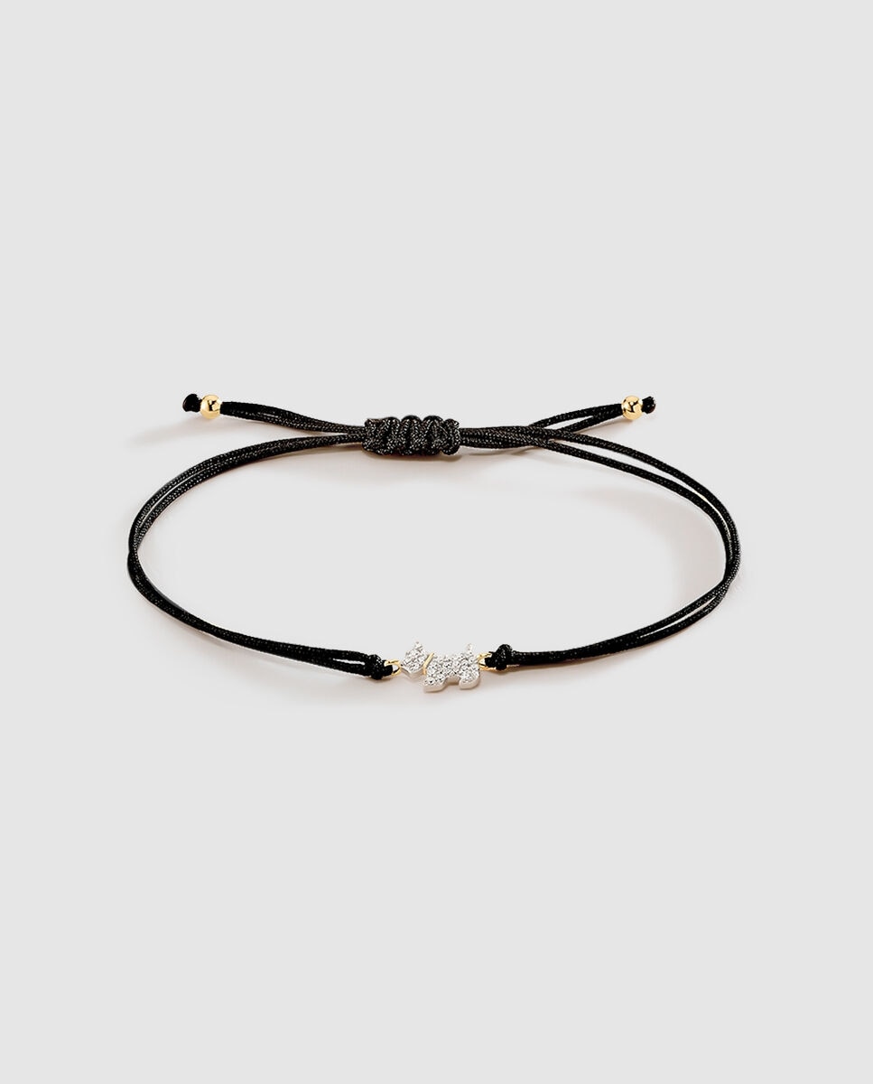 Imagen 1 de Pulsera de cadena con cordón mascotte - plata oro Blanco