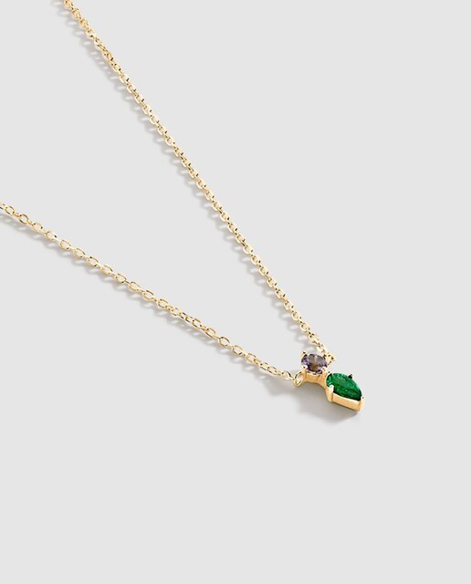 Imagen 0 de Collar Astro corto verde dorado