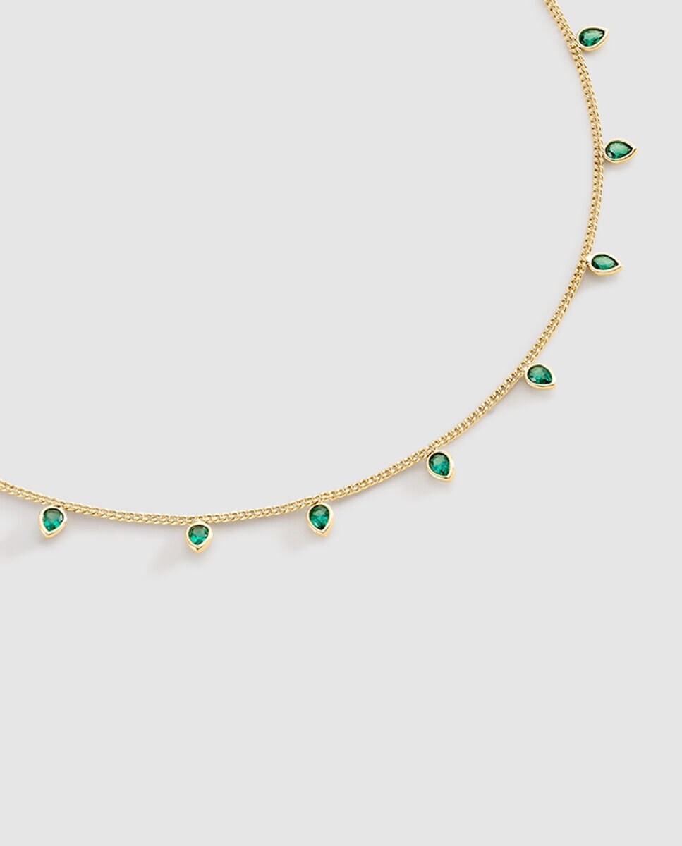 Collar corto neith verde dorado María Pombo Goddess Verde-1