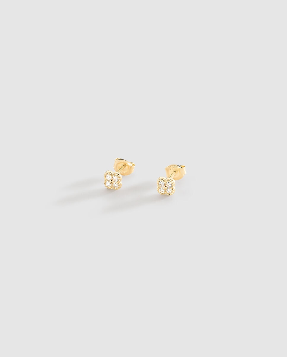 Pendientes cortos beloved - Agatha Paris - cristal / - Dorado Dorado-1