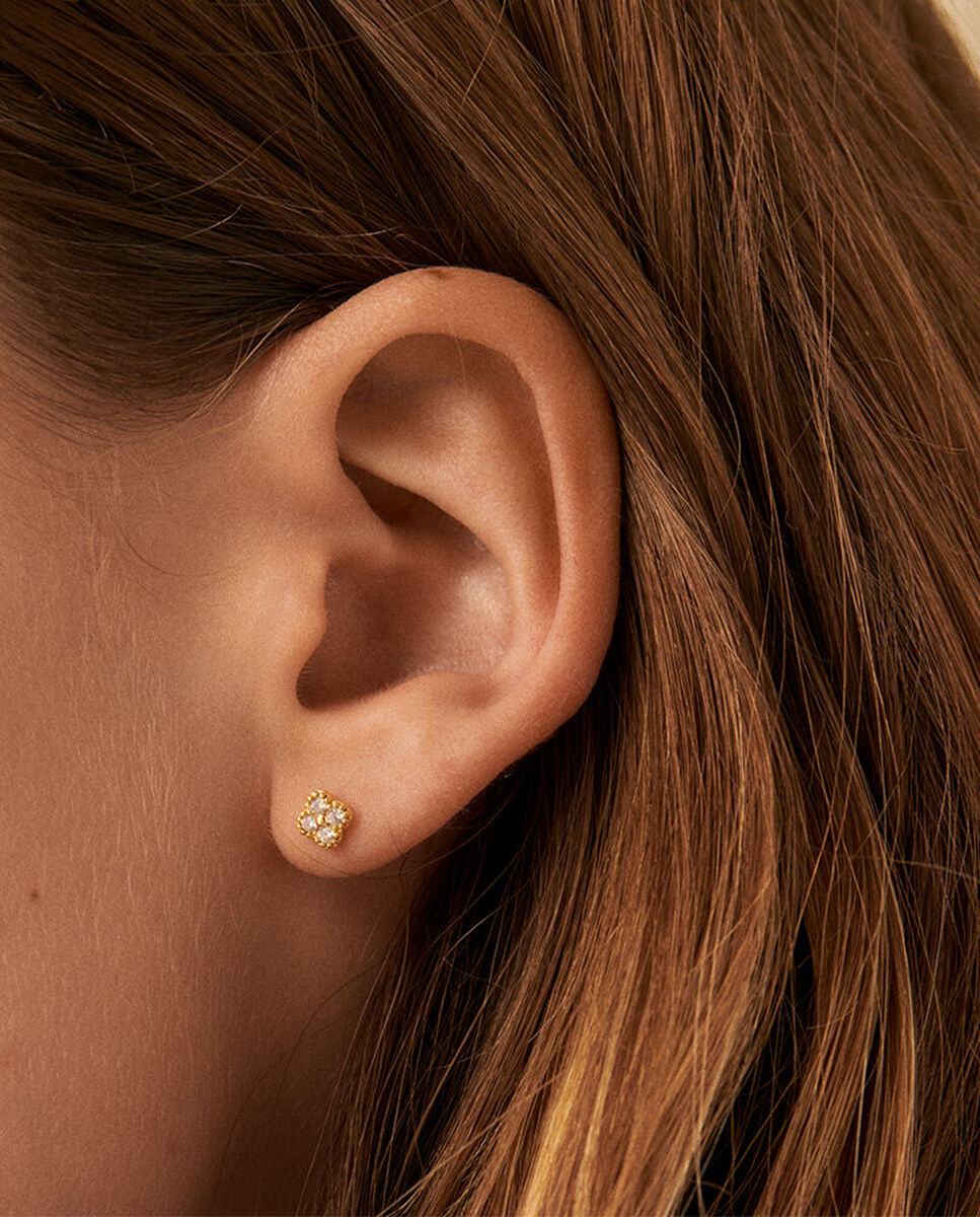 Pendientes cortos beloved - Agatha Paris - cristal / - Dorado Dorado-2