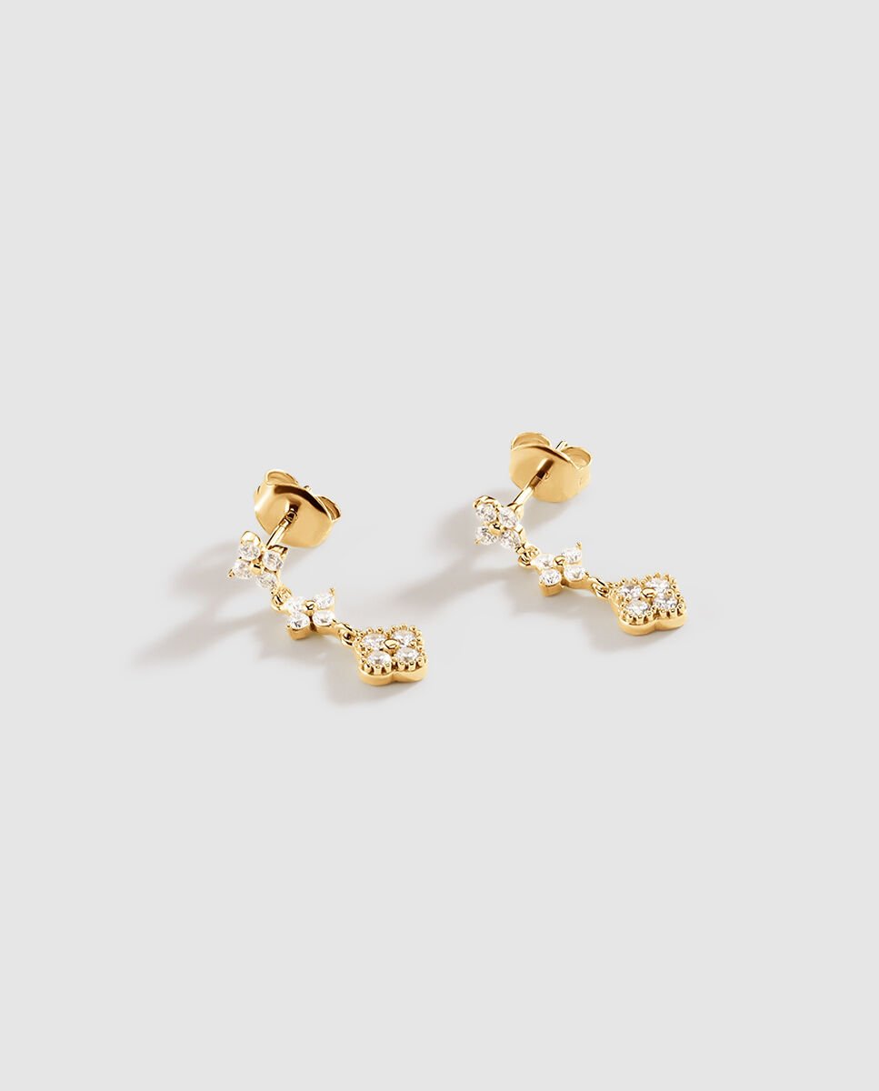 Pendientes largos Beloved cristal dorado - Agatha Paris - Oro Oro-1