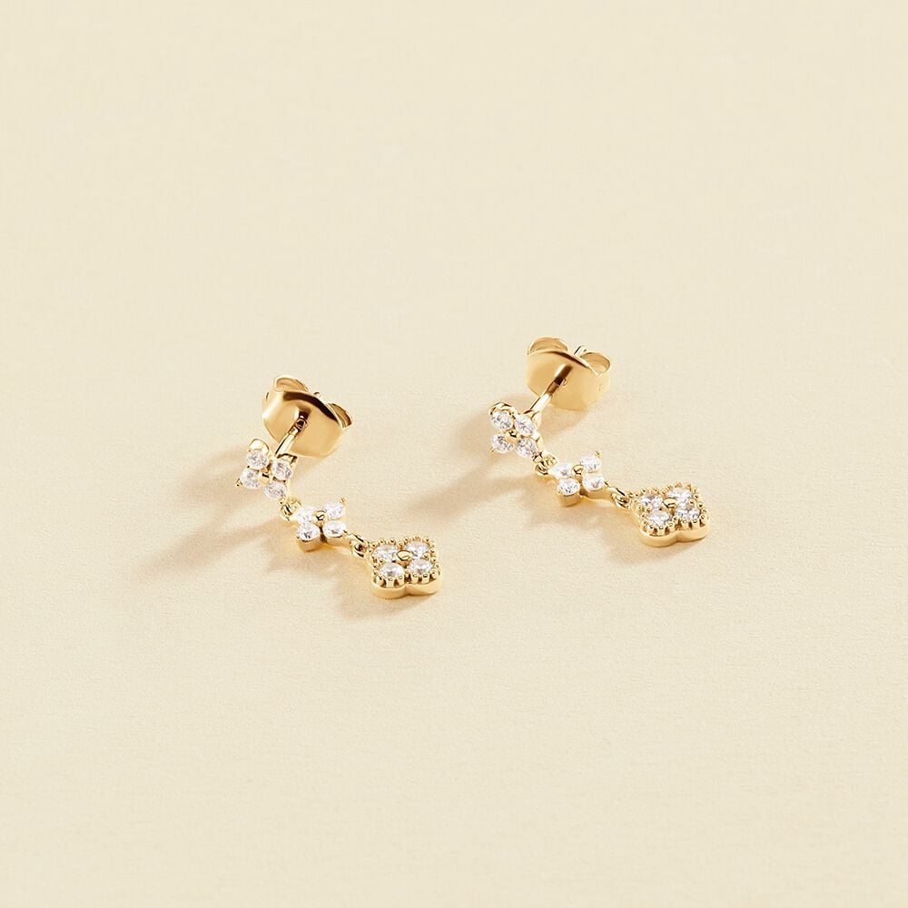 Pendientes largos Beloved cristal dorado - Agatha Paris - Oro Oro-2