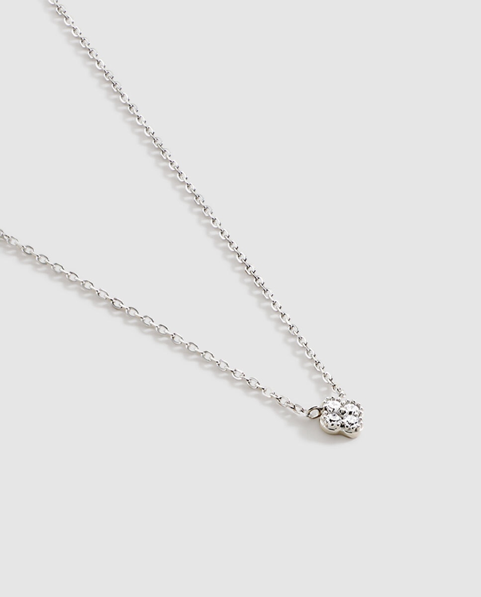 Cadena con colgante corta beloved - Agatha Paris - cristal plateado - Blanco Blanco-1