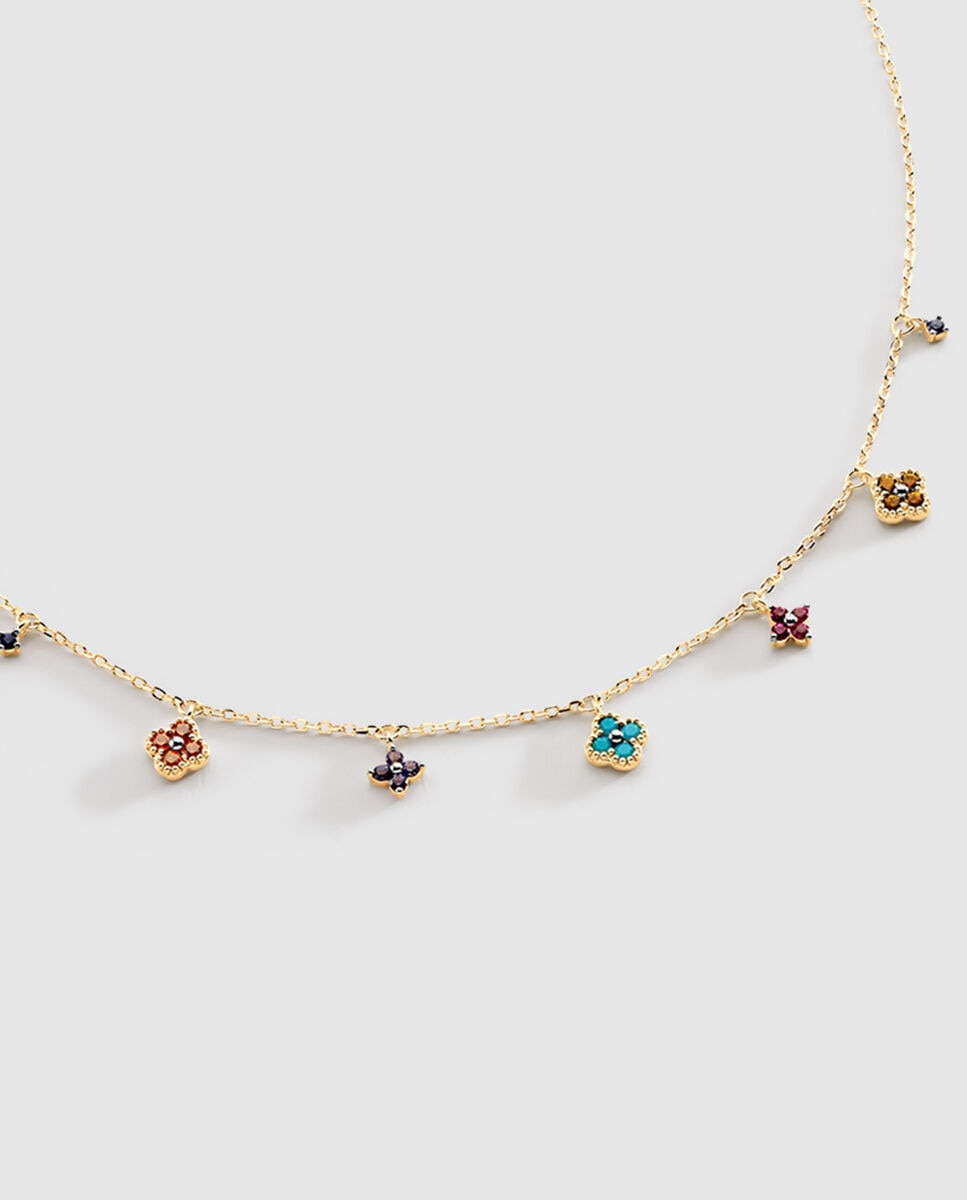 Imagen 0 de Cadena con colgante corta beloved - multicolor oro Multicolor