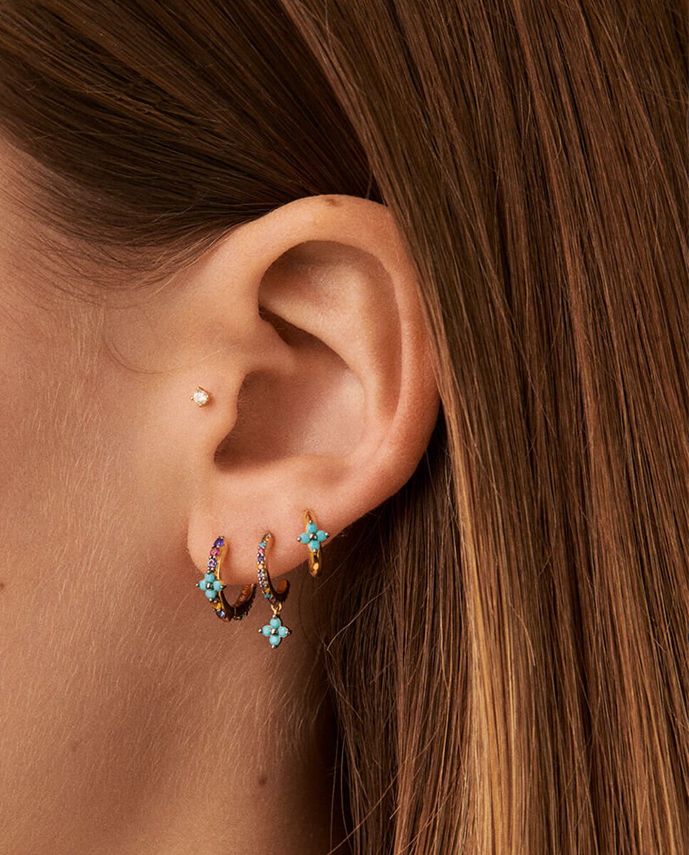 Imagen 3 de Piercing criolla mix& match - Agatha Paris - multicolor / oro - Multicolor Multicolor
