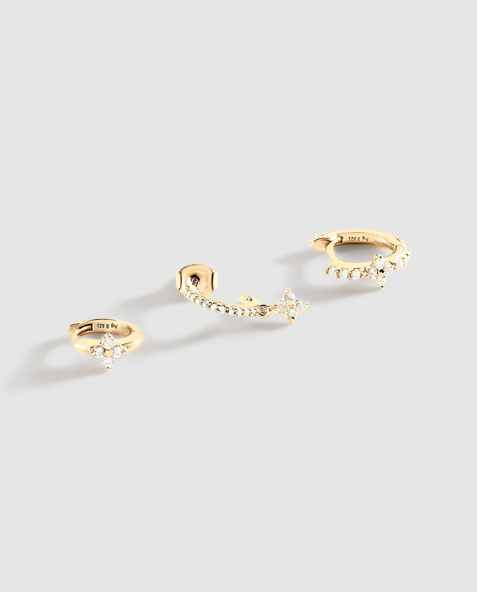 Imagen 0 de Piercing criolla mix& match - cristal / dorado Blanco