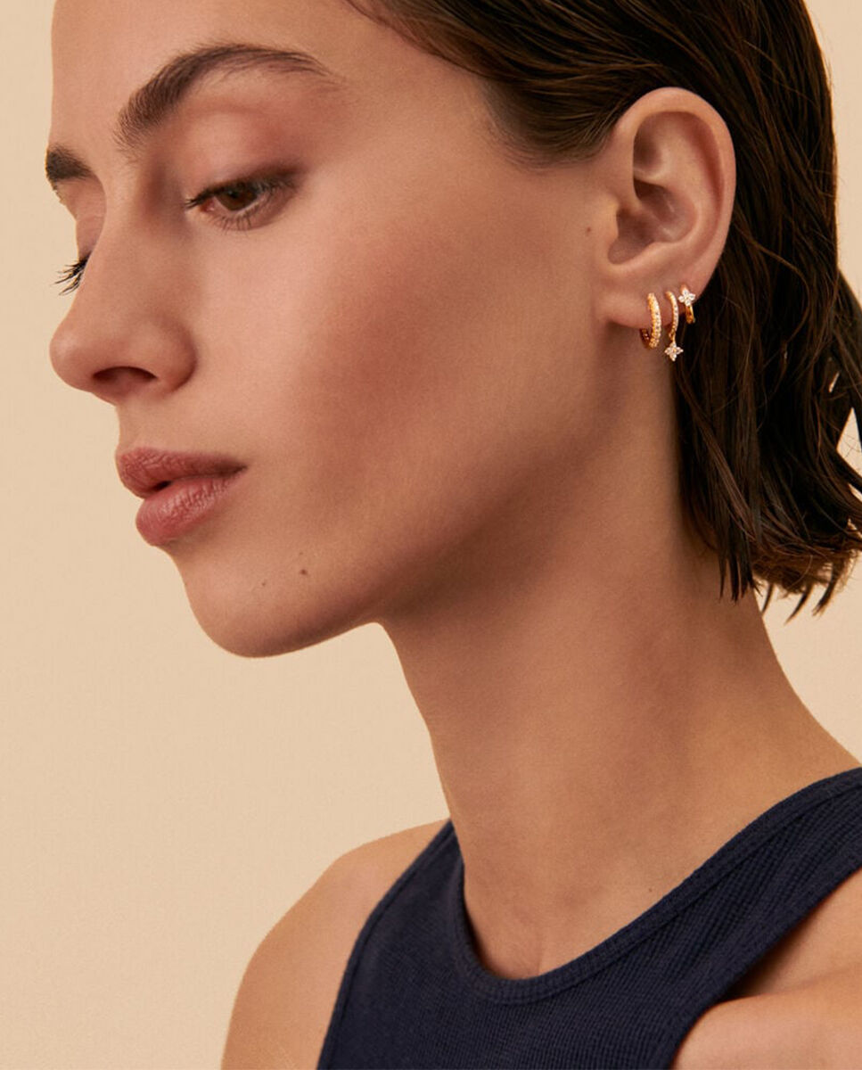 Imagen 2 de Piercing criolla mix& match - Agatha Paris - cristal / dorado - Blanco Blanco