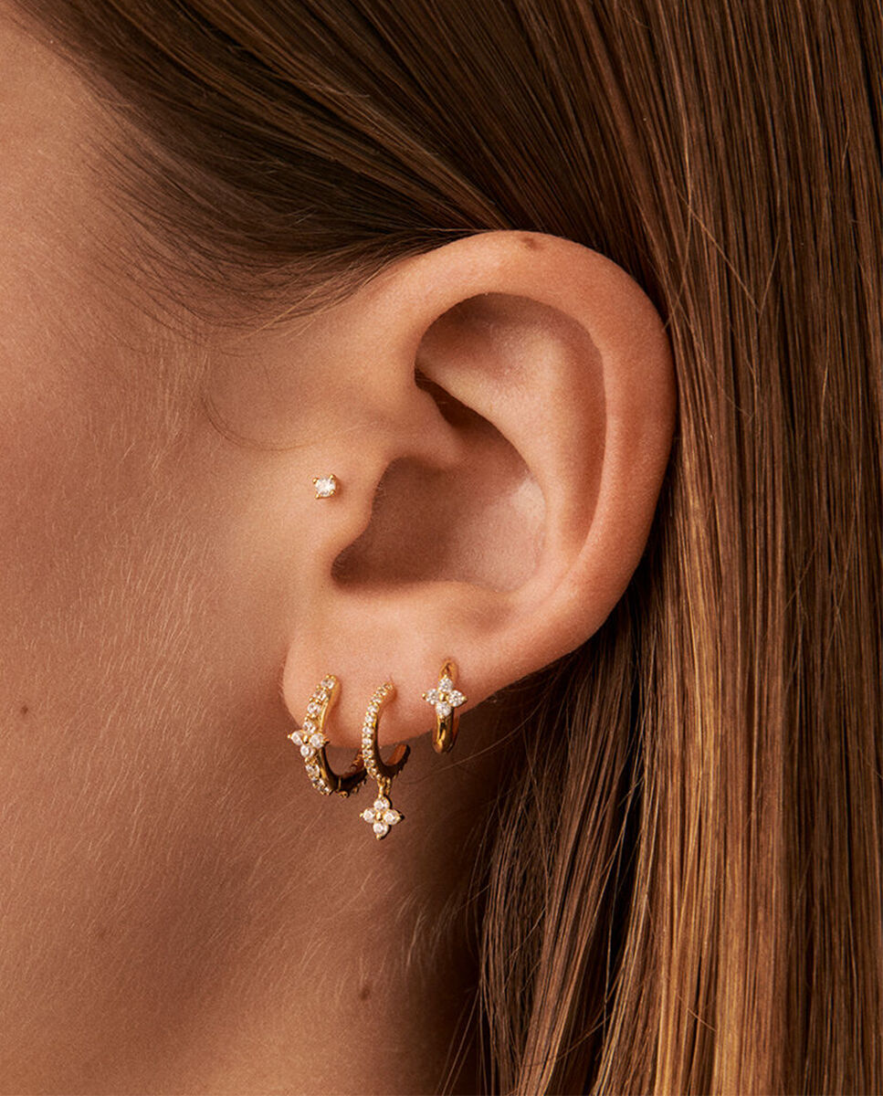 Imagen 3 de Piercing criolla mix& match - Agatha Paris - cristal / dorado - Blanco Blanco
