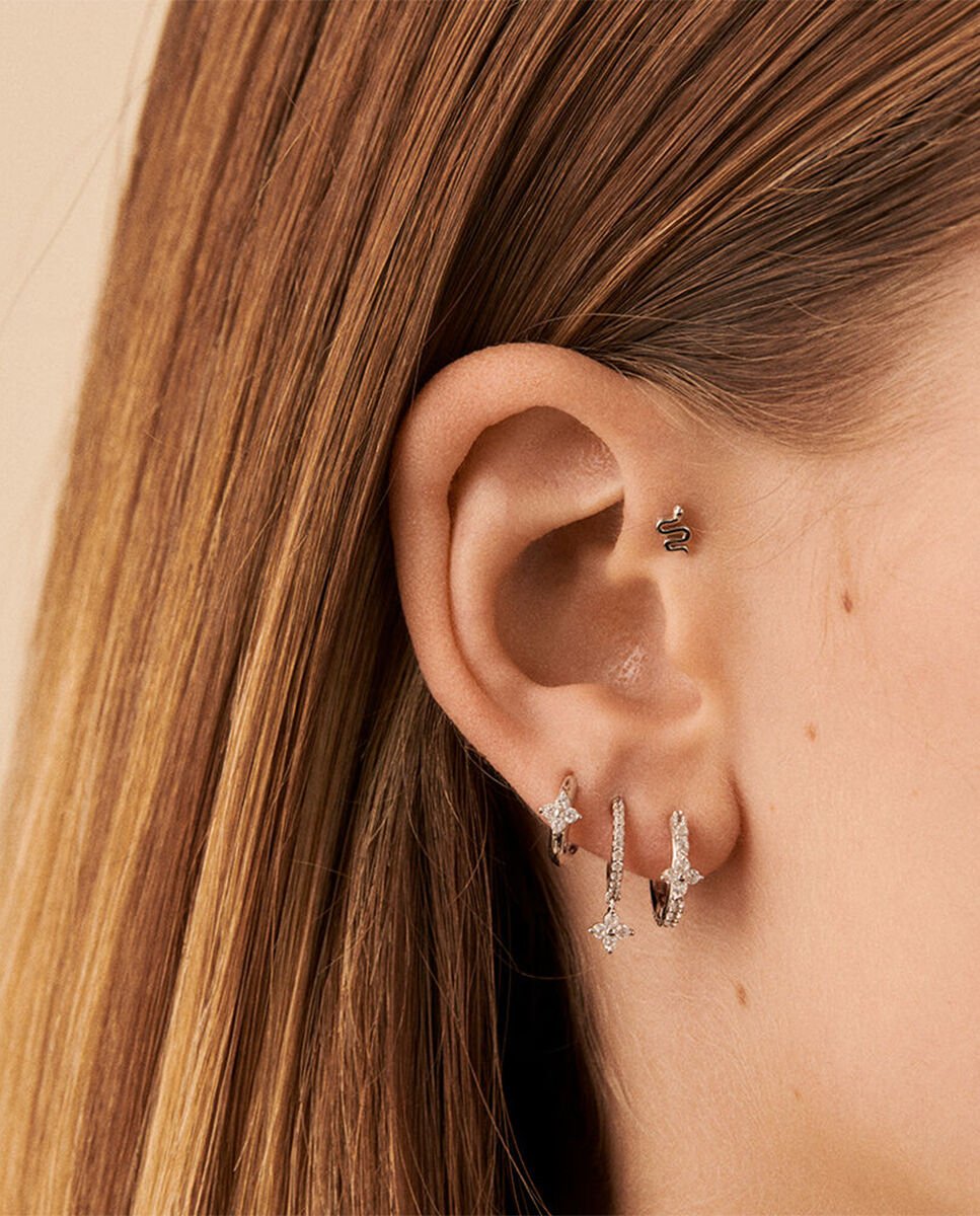Imagen 3 de Piercing criolla beloved - Agatha Paris - cristal / - Plateado Plateado