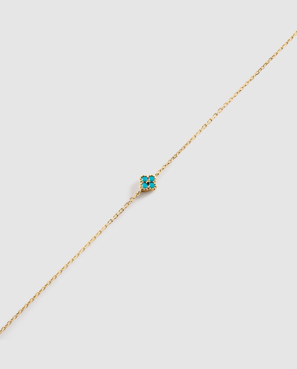 Imagen 1 de Pulsera de cadena beloved - turquesa / oro Azul