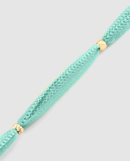 Imagen 0 de Pulsera con cordón Ilios verde agua dorado