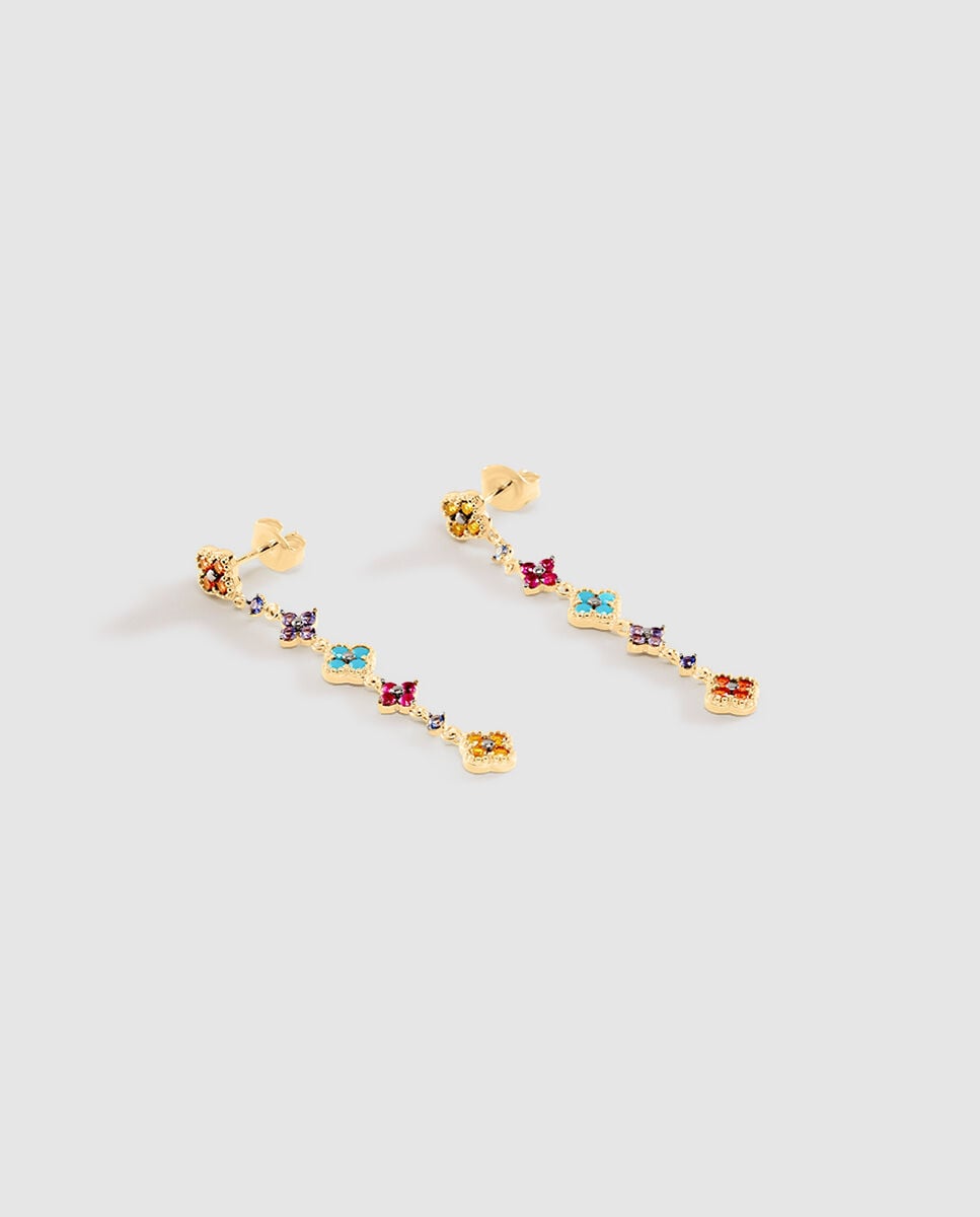 Pendientes largos beloved - Agatha Paris - multicolor / oro - Multicolor Multicolor-1