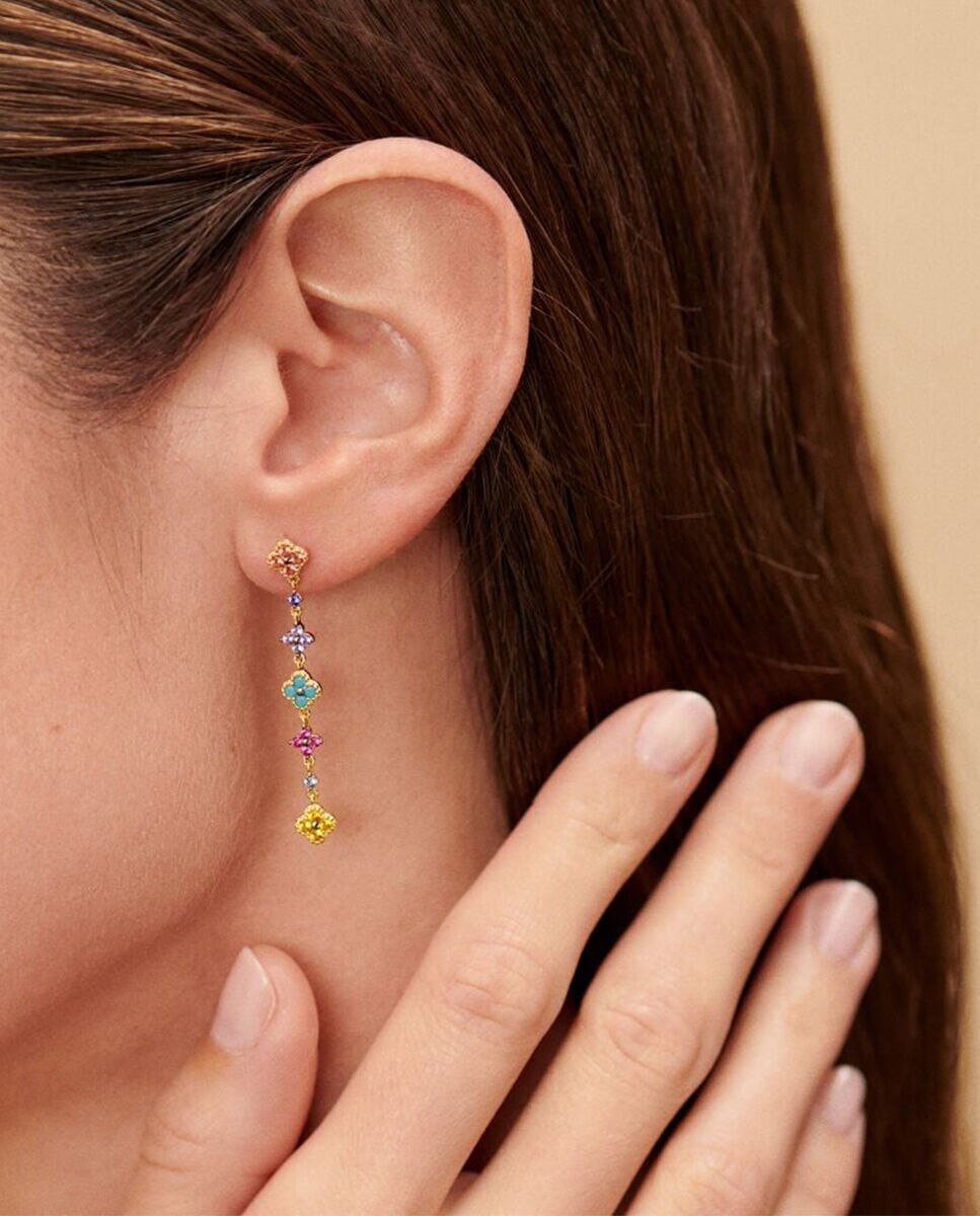 Pendientes largos beloved - Agatha Paris - multicolor / oro - Multicolor Multicolor-2
