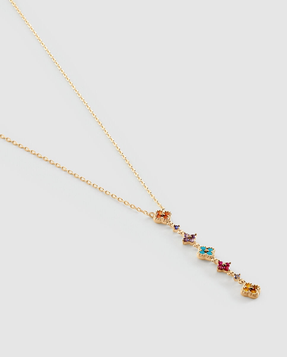 Cadena con colgante corta beloved - multicolor oro
