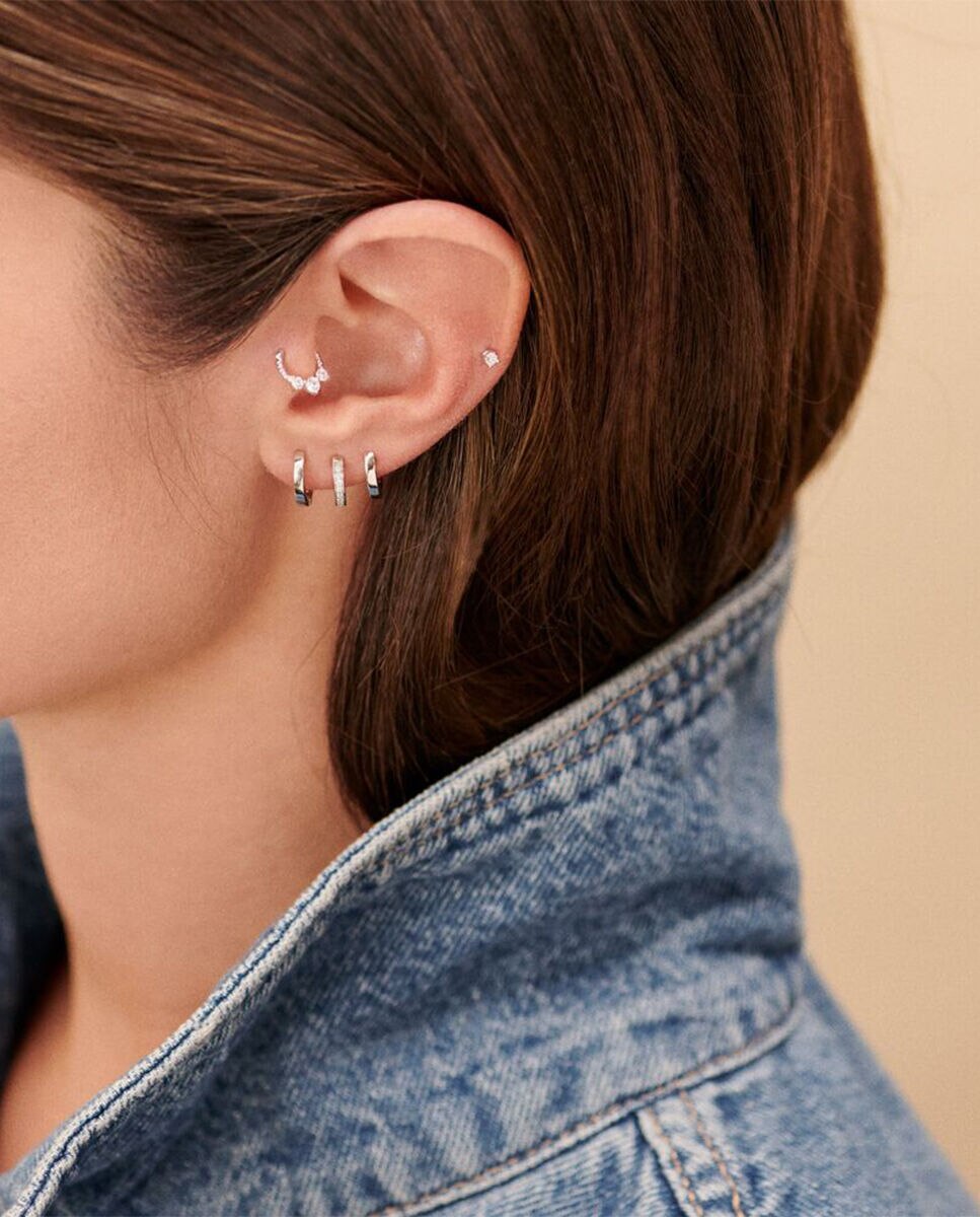 Imagen 3 de Piercing hélix & tragus mix& match - Agatha Paris - cristal / - Plateado Plateado