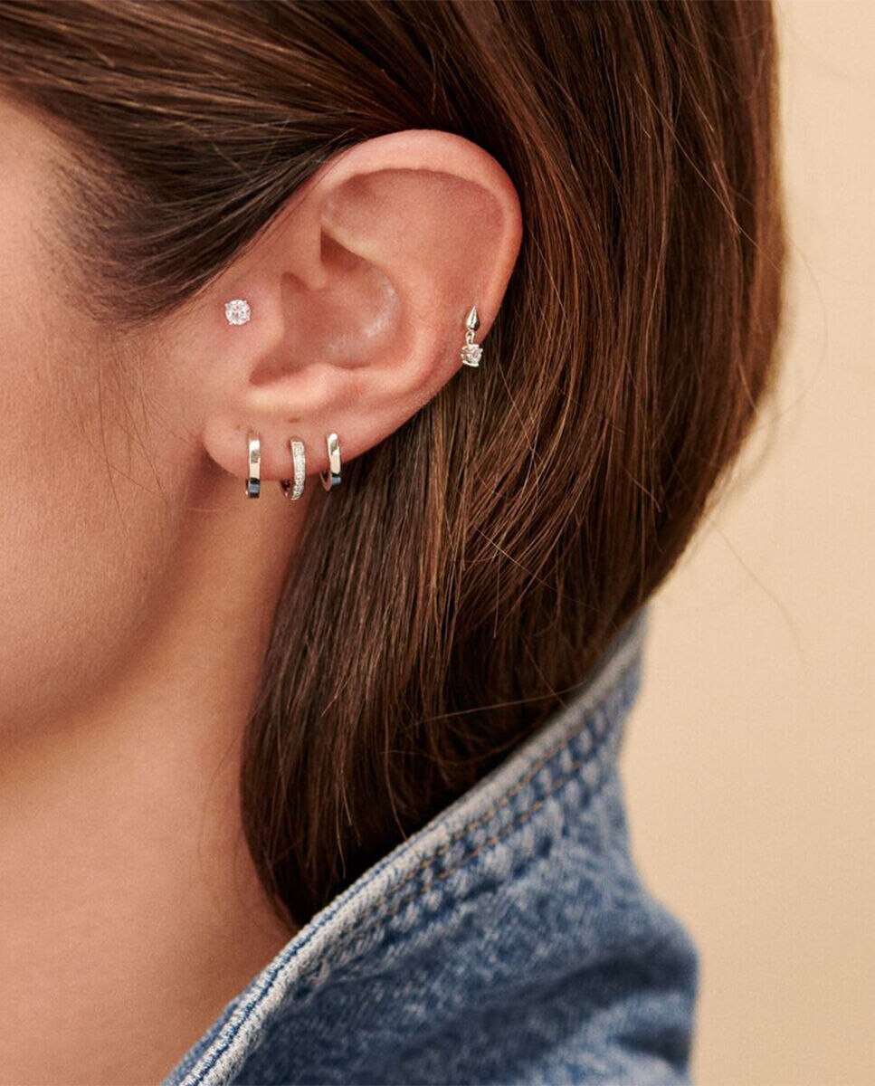 Imagen 4 de Piercing hélix & tragus mix& match - Agatha Paris - cristal / - Plateado Plateado