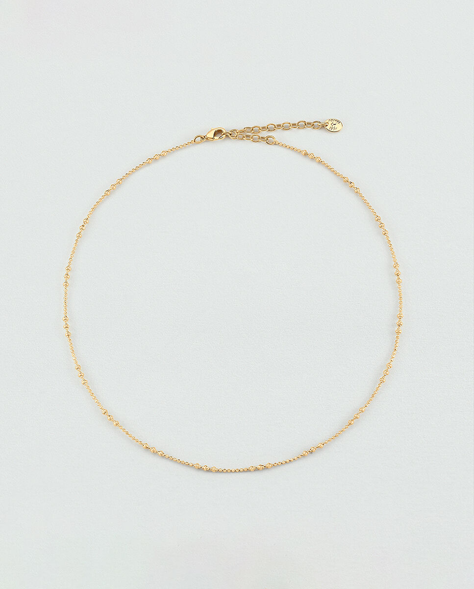 Cadena corta talismans de rodio acabado en oro con bolitas salteadas de diferentes tamaños - Dorado Dorado-3