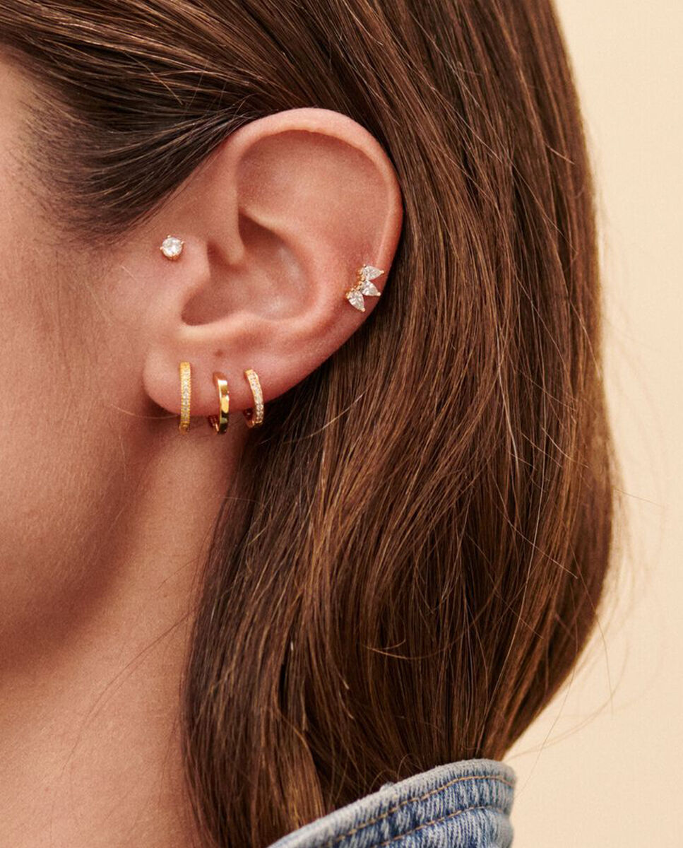 Imagen 4 de Piercing hélix & tragus mix& match - Agatha Paris - cristal / dorado - Blanco Blanco