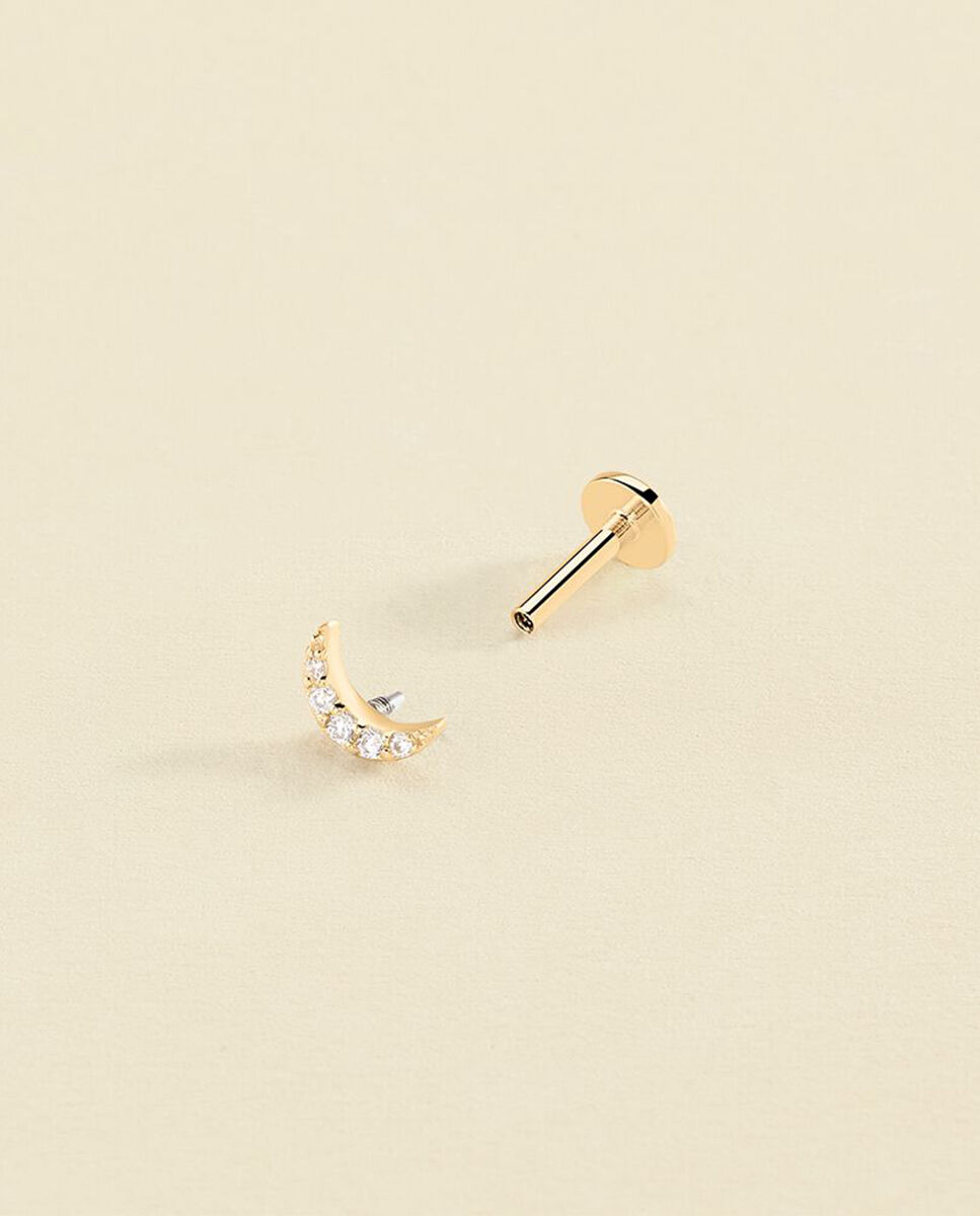Piercing hélix & tragus mix& match - Agatha Paris - cristal / dorado - Blanco Blanco-2