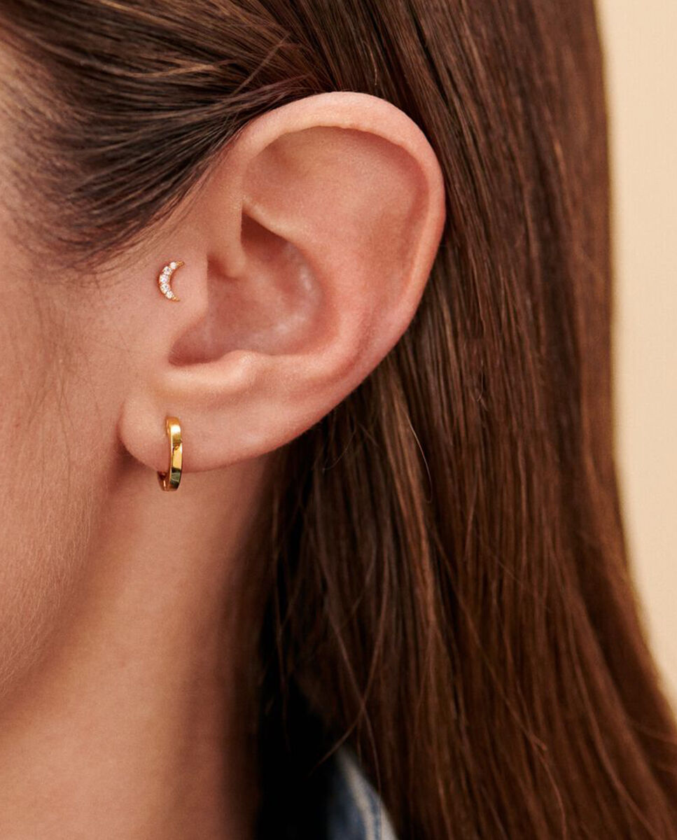 Piercing hélix & tragus mix& match - Agatha Paris - cristal / dorado - Blanco Blanco-3