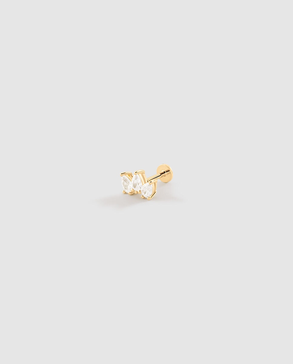 Imagen 1 de Piercing hélix & tragus mix& match - Agatha Paris - cristal / dorado - Blanco Blanco