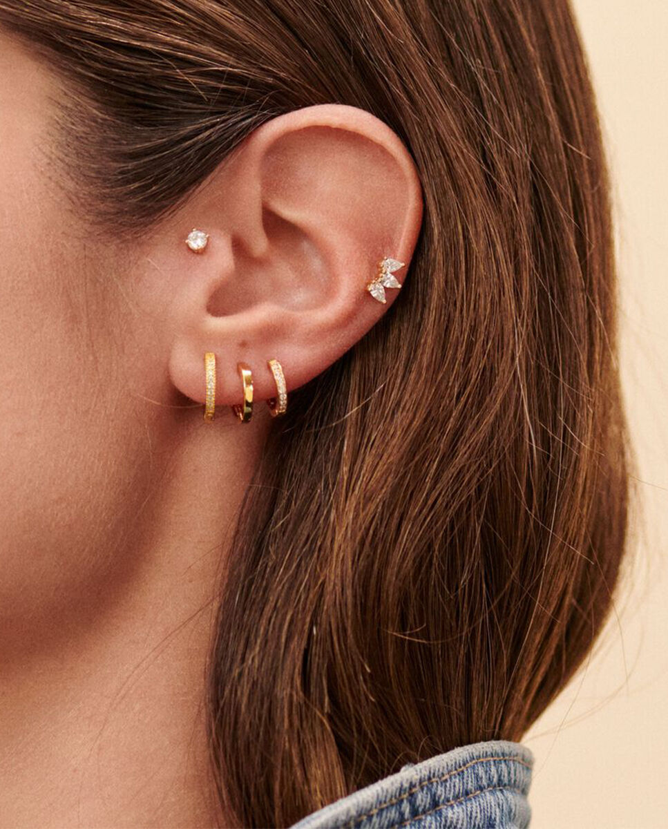Imagen 4 de Piercing hélix & tragus mix& match - Agatha Paris - cristal / dorado - Blanco Blanco
