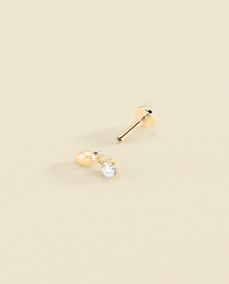 Piercing hélix & tragus mix& match - Agatha Paris - cristal / dorado - Blanco Blanco-2