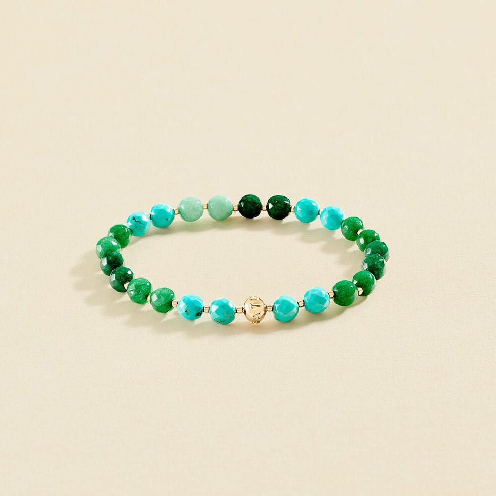 Pulsera grande perlas de piedra Sunset Verde-2
