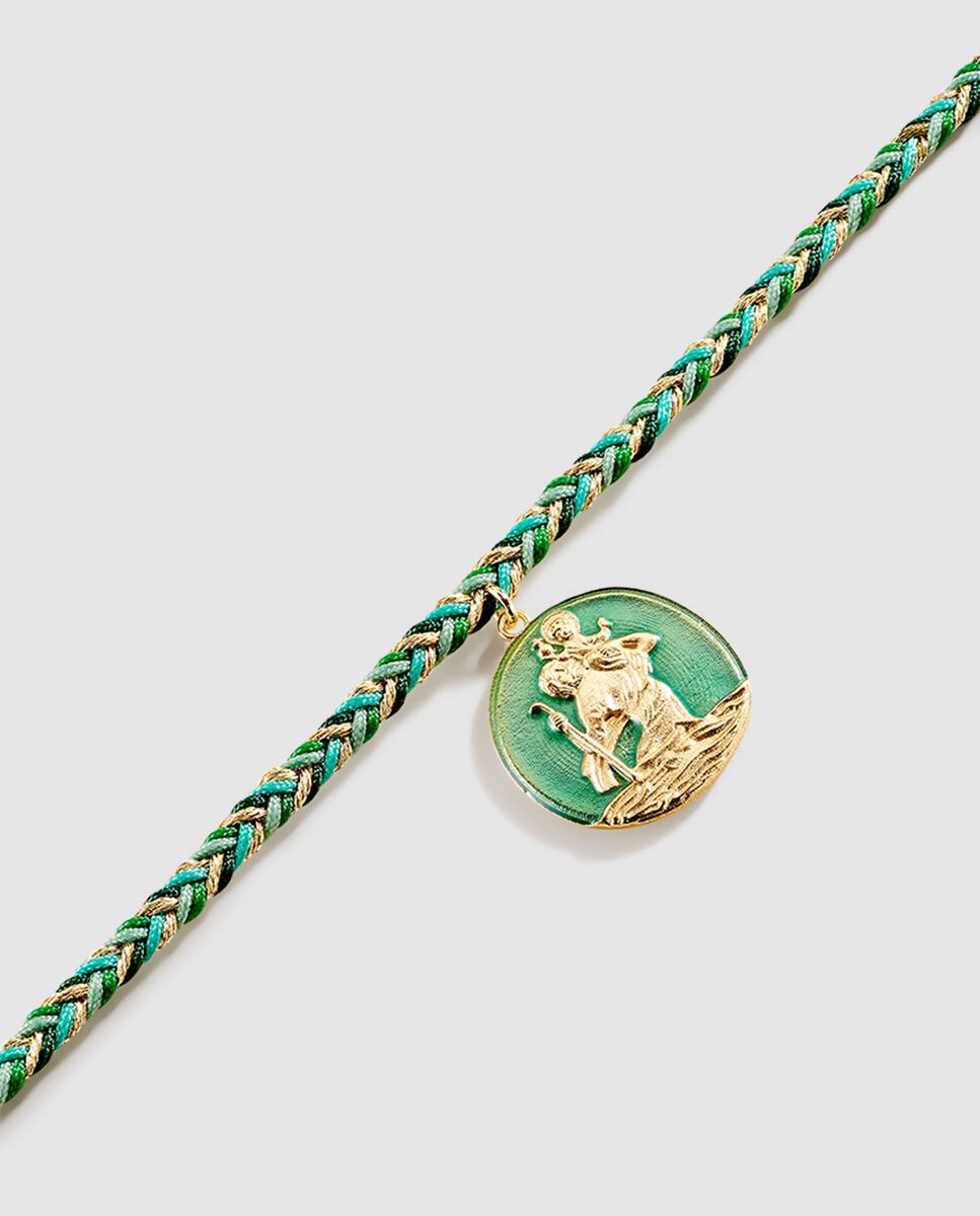 Imagen 1 de Tobillera trenza san cristobal Sunset - Agatha Paris - Verde Verde