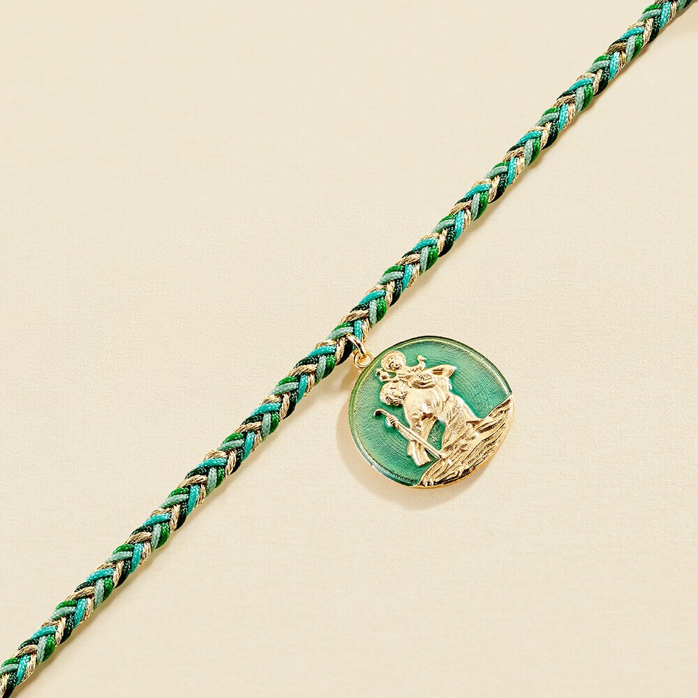 Imagen 4 de Tobillera trenza san cristobal Sunset - Agatha Paris - Verde Verde