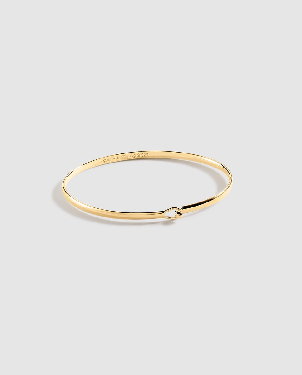 Imagen 1 de Pulsera rígida de plata de ley y baño de oro con cierre - Agatha Paris - Dorado Dorado