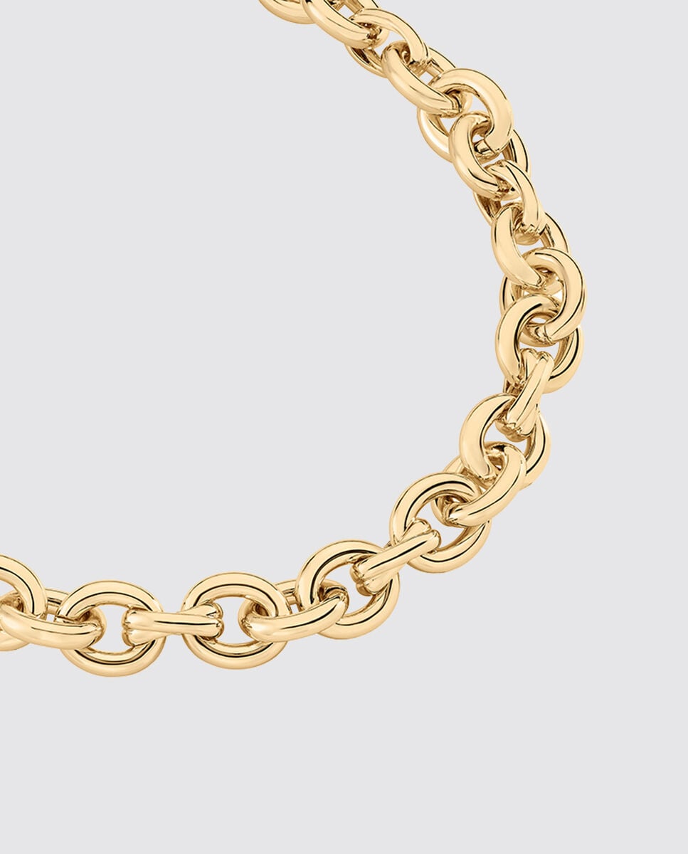 Collar de eslabones acabado en oro - Dorado Dorado-1