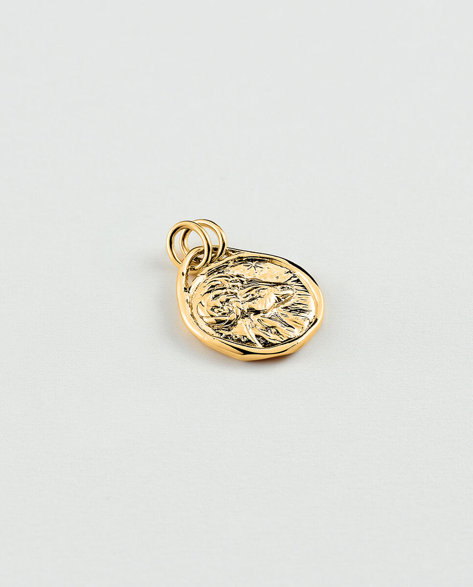 Medalla del zodiaco talismans acabada en oro con el signo de aries grabado