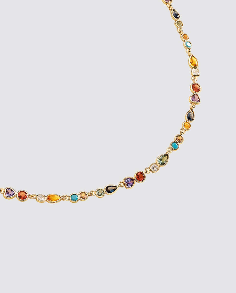 Collar corto acabado en oro de circonitas en diferentes formas - Multicolor Multicolor-1